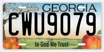 GA license plate CWU9079