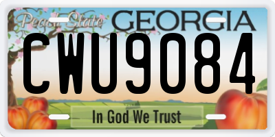 GA license plate CWU9084