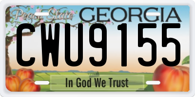 GA license plate CWU9155