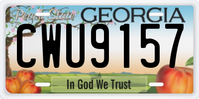 GA license plate CWU9157