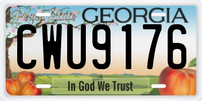 GA license plate CWU9176