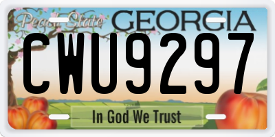 GA license plate CWU9297