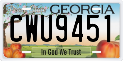 GA license plate CWU9451