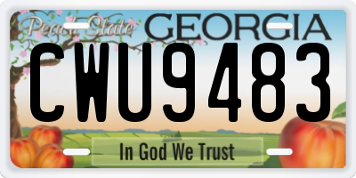 GA license plate CWU9483
