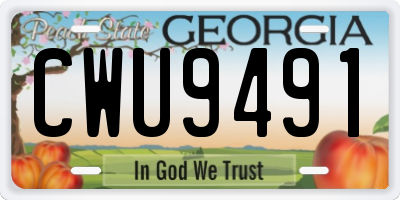 GA license plate CWU9491