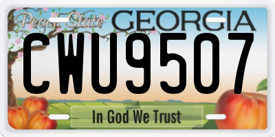 GA license plate CWU9507