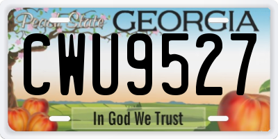 GA license plate CWU9527