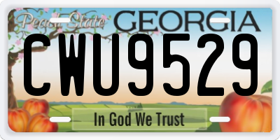 GA license plate CWU9529