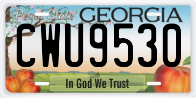 GA license plate CWU9530