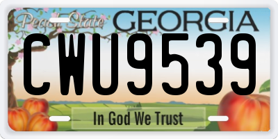 GA license plate CWU9539