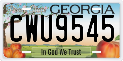 GA license plate CWU9545