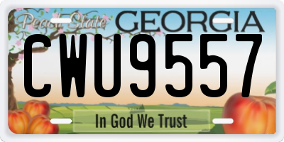 GA license plate CWU9557