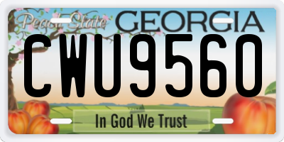 GA license plate CWU9560
