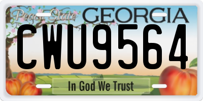 GA license plate CWU9564