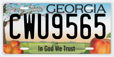 GA license plate CWU9565
