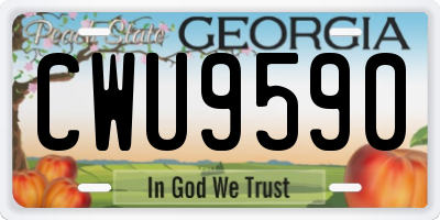 GA license plate CWU9590
