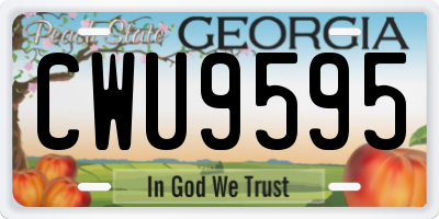 GA license plate CWU9595
