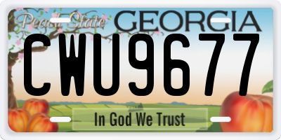 GA license plate CWU9677