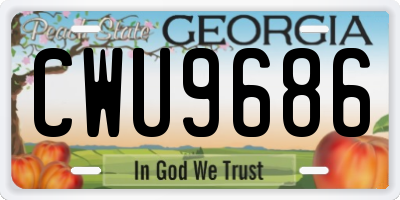 GA license plate CWU9686
