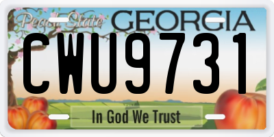 GA license plate CWU9731