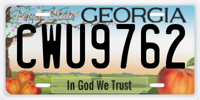 GA license plate CWU9762