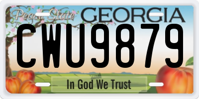 GA license plate CWU9879