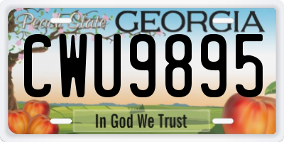 GA license plate CWU9895