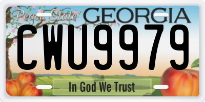 GA license plate CWU9979
