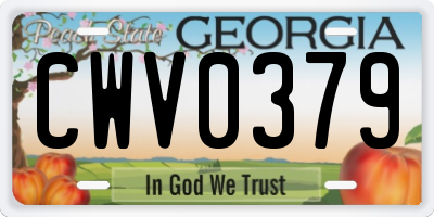 GA license plate CWV0379