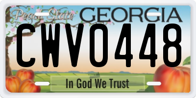 GA license plate CWV0448