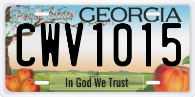 GA license plate CWV1015
