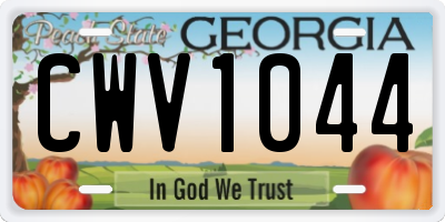GA license plate CWV1044