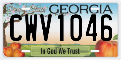 GA license plate CWV1046
