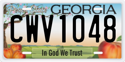 GA license plate CWV1048