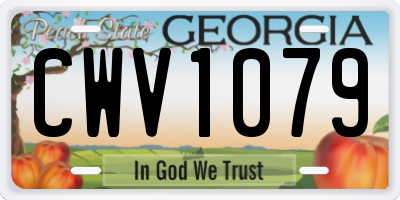 GA license plate CWV1079