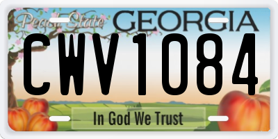 GA license plate CWV1084