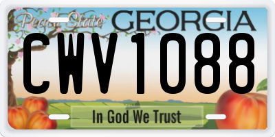 GA license plate CWV1088