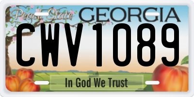 GA license plate CWV1089
