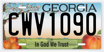 GA license plate CWV1090