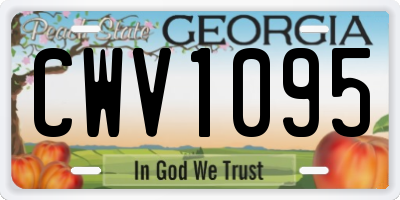 GA license plate CWV1095