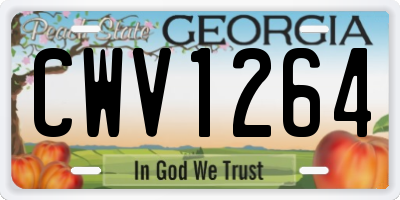 GA license plate CWV1264