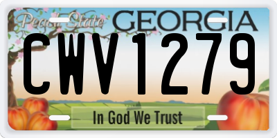 GA license plate CWV1279