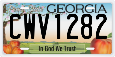 GA license plate CWV1282