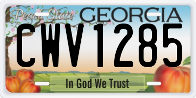 GA license plate CWV1285