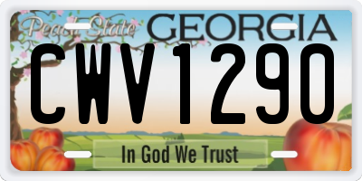 GA license plate CWV1290