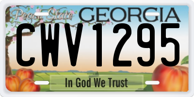 GA license plate CWV1295