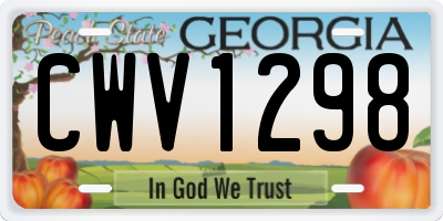 GA license plate CWV1298