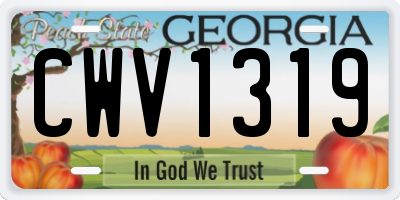 GA license plate CWV1319