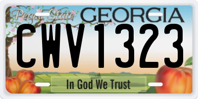 GA license plate CWV1323