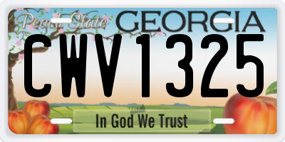 GA license plate CWV1325
